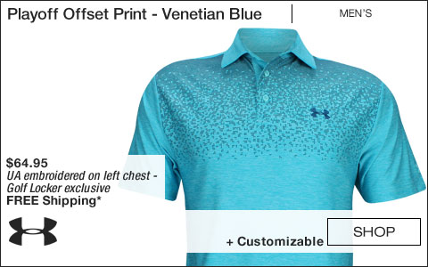 Under Armour Playoff Offset Print Golf Shirts - Venetian Blue