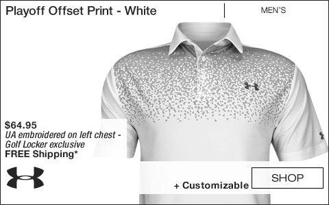 Under Armour Playoff Offset Print Golf Shirts - White