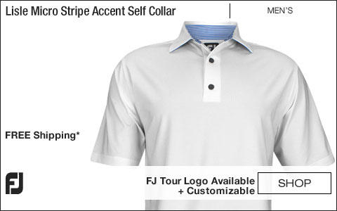 FJ Lisle Micro Stripe Accent Self Collar Golf Shirts - FJ Tour Logo Available