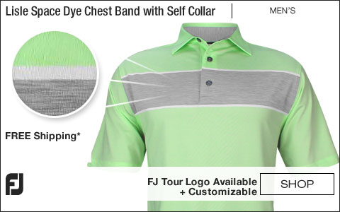 FJ Lisle Space Dye Chest Band Golf Shirts with Self Collar - FJ Tour Logo Available