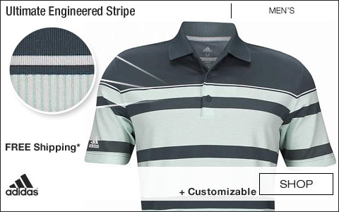 Adidas Ultimate Engineered Stripe Golf Shirts - Tech Ink