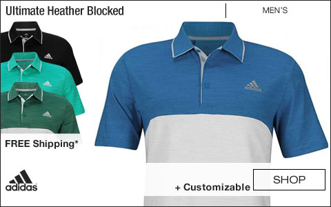 Adidas Ultimate Heather Blocked Golf Shirts