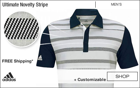 Adidas Ultimate Novelty Stripe Golf Shirts - Grey Two