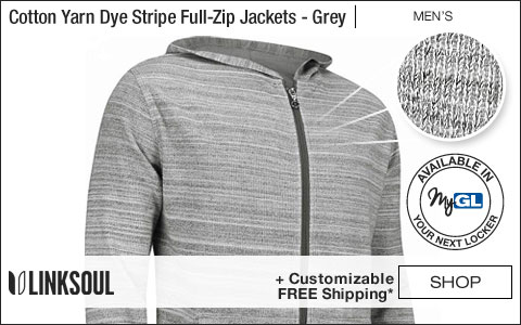 Linksoul Cotton Yarn Dye Stripe Full-Zip Golf Jackets - Grey