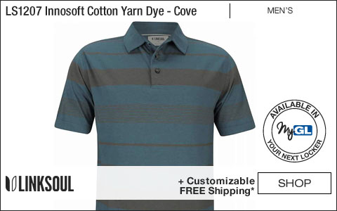 Linksoul LS1207 Innosoft Cotton Yarn Dye Stripe Golf Shirts - Cove