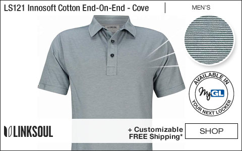 Linksoul S121 Innosoft Cotton End-On-End Stripe Golf Shirts - Cove