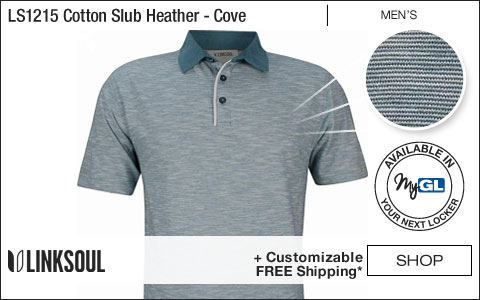 Linksoul LS1215 Cotton Slub Heather Golf Shirts - Cove