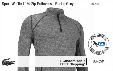 Lacoste Sport Waffled Quarter-Zip Golf Pullovers - Roche Grey - New for Fall 2018 at Golf Locker