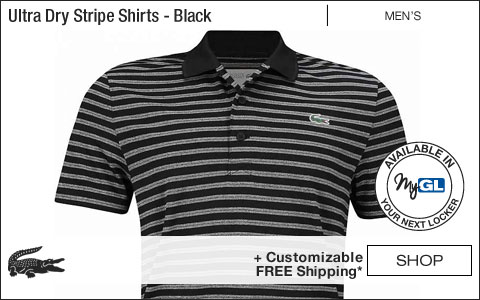 Lacoste Ultra Dry Stripe Golf Shirts - Black