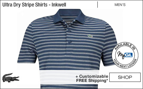 Lacoste Ultra Dry Stripe Golf Shirts - Inkwell - New for Fall 2018 at Golf Locker