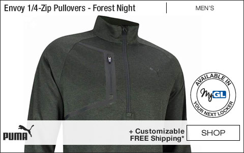 PUMA Envoy Quarter-Zip Golf Pullovers - Forest Night