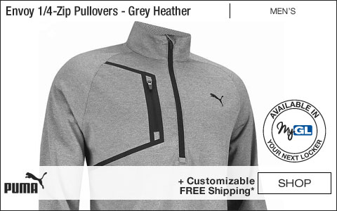 PUMA Envoy Quarter-Zip Golf Pullovers - Medium Grey Heather