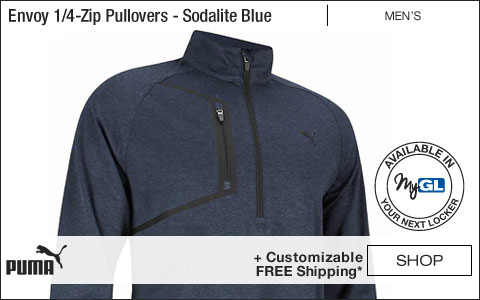 PUMA Envoy Quarter-Zip Golf Pullovers - Sodalite Blue