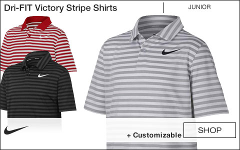 Nike 	Dri-FIT Victory Stripe Junior Golf Shirts