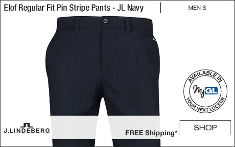 J.Linedeberg Elof Regular Fit Pin Stripe Golf Pants - JL Navy