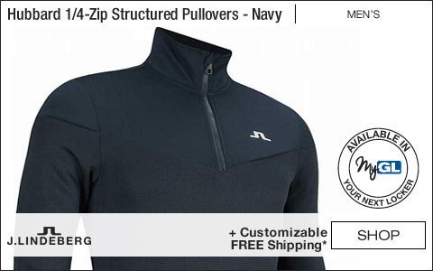 J.Linedeberg Hubbard Quarter-Zip Structured Golf Pullovers - JL Navy