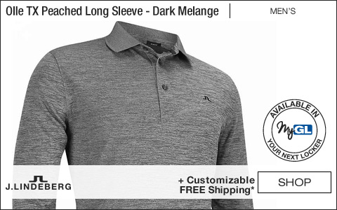 J.Linedeberg Olle TX Peached Polo Long Sleeve Golf Shirts - Dark Grey Melange