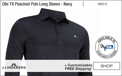 J.Linedeberg Olle TX Peached Polo Long Sleeve Golf Shirts - JL Navy