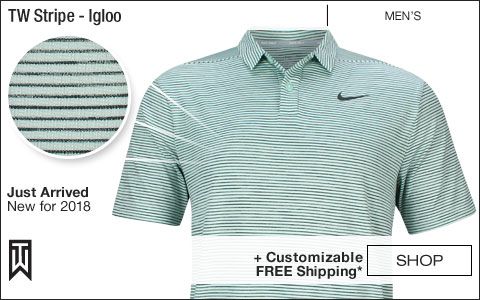 Nike Dri-FIT Tiger Woods Stripe Golf Shirts - Igloo