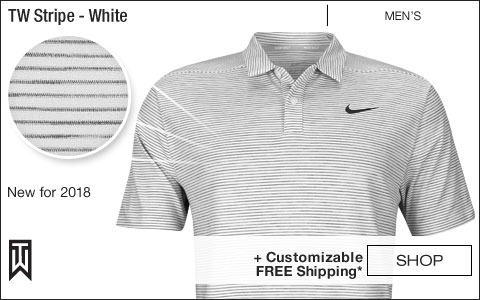 Nike Dri-FIT Tiger Woods Stripe Golf Shirts - White