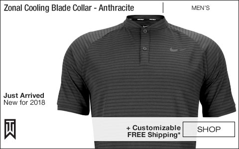 Nike Dri-FIT Tiger Woods Zonal Cooling Blade Collar Golf Shirts - Anthracite