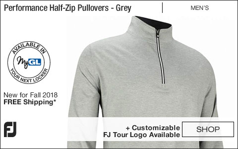 FJ Performance Half-Zip Golf Pullovers with Gathered Waist - FJ Tour Logo Available - Heather Grey