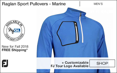 FJ Raglan Sport Midlayer Golf Pullovers - Marine - FJ Tour Logo Available