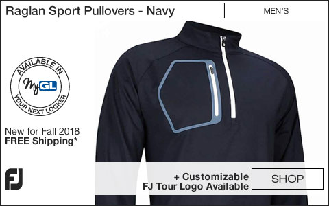 FJ Raglan Sport Midlayer Golf Pullovers - Navy - FJ Tour Logo Available