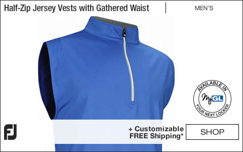 FJ Performance Half-Zip Jersey Pullover Golf Vests with Gathered Waist - FJ Tour Logo Available - Marine