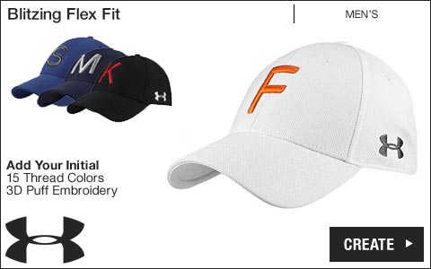 Under Armour 'Your Initial' Blitzing Flex Fit Golf Hats