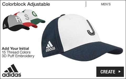 Adidas 'Your Initial' Colorblock Adjustable Golf Hats