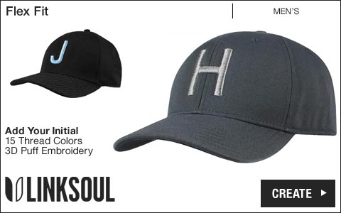 Linksoul 'Your Initial' Flex Fit Golf Hats