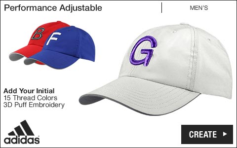 Adidas 'Your Initial' Performance Adjustable Golf Hats