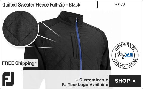 FJ Quilted Sweater Fleece Full-Zip Golf Jackets - FJ Tour Logo Available - Black