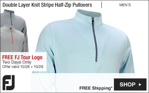 FJ Double Layer Knit Stripe Half-Zip Golf Pullovers - FREE FJ Tour Logo - Two Days Only