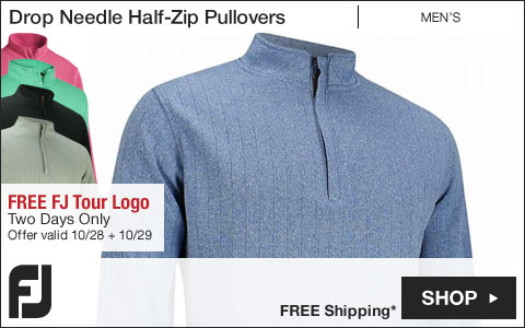  FJ Drop Needle Half-Zip Golf Pullovers with Gathered Waist - FREE FJ Tour Logo - Two Days Only