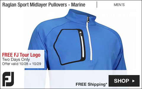 FJ Raglan Sport Midlayer Golf Pullovers - Marine - FREE FJ Tour Logo - Two Days Only