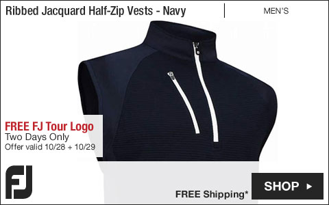 FJ Ribbed Jacquard Half-Zip Golf Vests - Navy - FREE FJ Tour Logo - Two Days Only