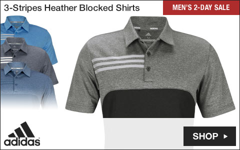 Adidas 3-Stripes Heather Blocked Golf Shirts - Two-Day Sale