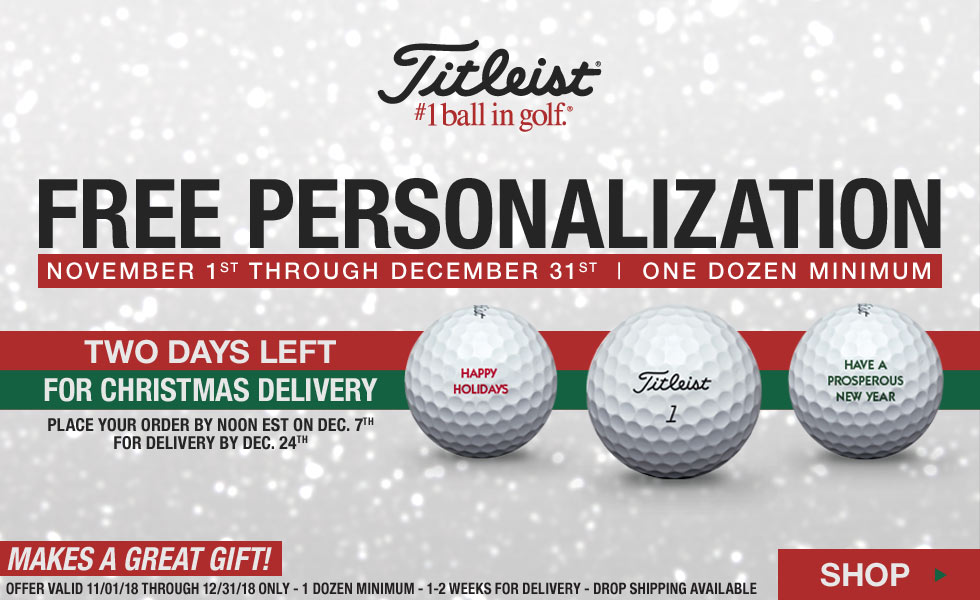 Titleist Free Holiday Personalization - Limited Time Offer