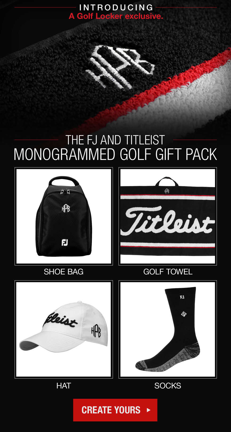 11-06 The Titleist and FJ Monogrammed Gift Pack - a Golf Locker Exclusive.