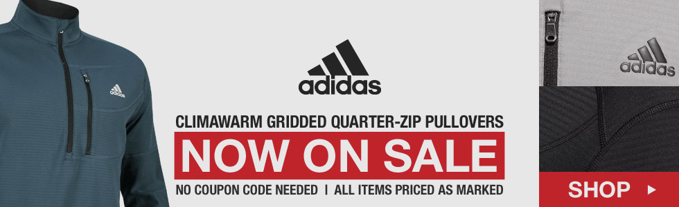 Adidas ClimaWarm Gridded Quarter-Zip Golf Pullovers - SALE