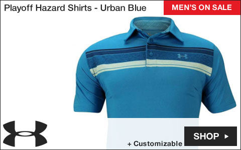 Under Armour Playoff Hazard Golf Shirts - Urban Blue - ON SALE