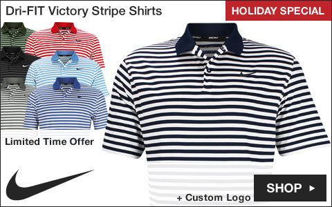 Nike Dri-FIT Victory Stripe Golf Shirts - Holiday Special