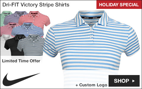 Nike Women's Dri-FIT Victory Stripe Golf Shirts - Holiday Special