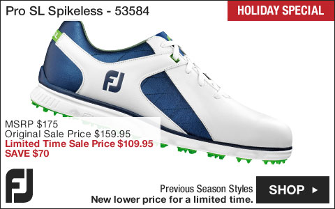 FJ Pro SL Spikeless Golf Shoes - Previous Season Style - white/blue - HOLIDAY SPECIAL