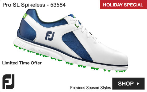 FJ Pro SL Spikeless Golf Shoes - Previous Season Style - white/blue - HOLIDAY SPECIAL