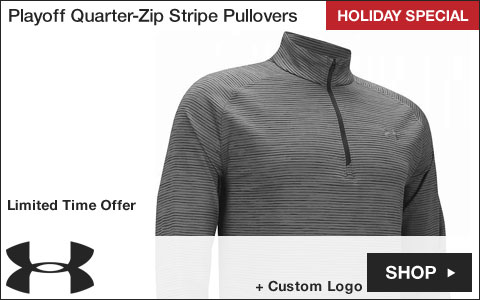 Under Armour Playoff Quarter-Zip Stripe Golf Pullovers - HOLIDAY SPECIAL