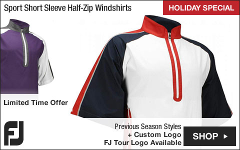 FJ Sport Short Sleeve Half-Zip Golf Windshirts - FJ Tour Logo Available - HOLIDAY SPECIAL