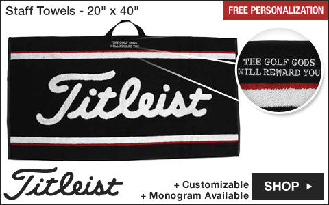 Titleist Staff Golf Towels - 20 inches x 40 inches - Free Personalization